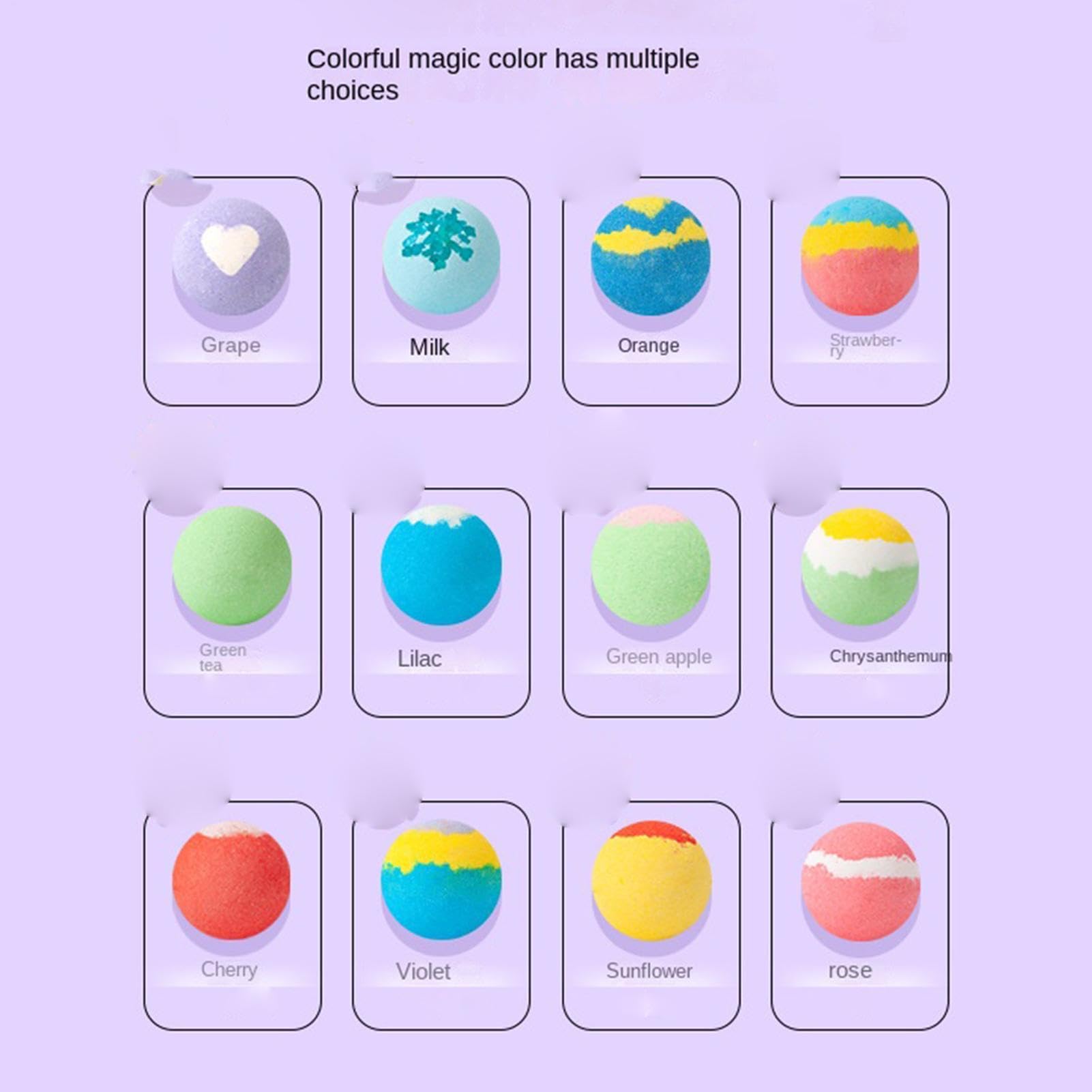 Bath Balls,Set da 12 Pezzi di Detergente per il Corpo Artigianale | Giocattoli Bagno di Schiuma - per Spa Viaggio Bagno Hotel