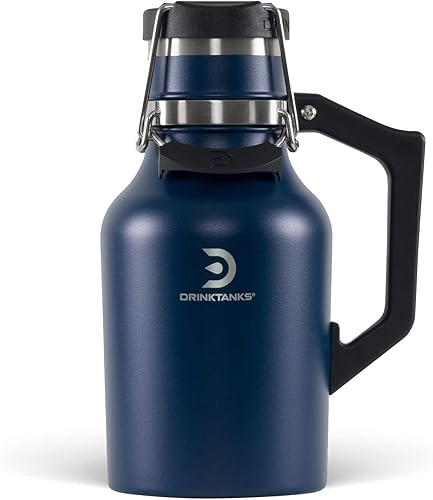 DrinkTanks Craft Growler, cultivadores pasivados de acero inoxidable para cerveza, a prueba de fugas y con aislamiento al vacío, vaso de refrescos,