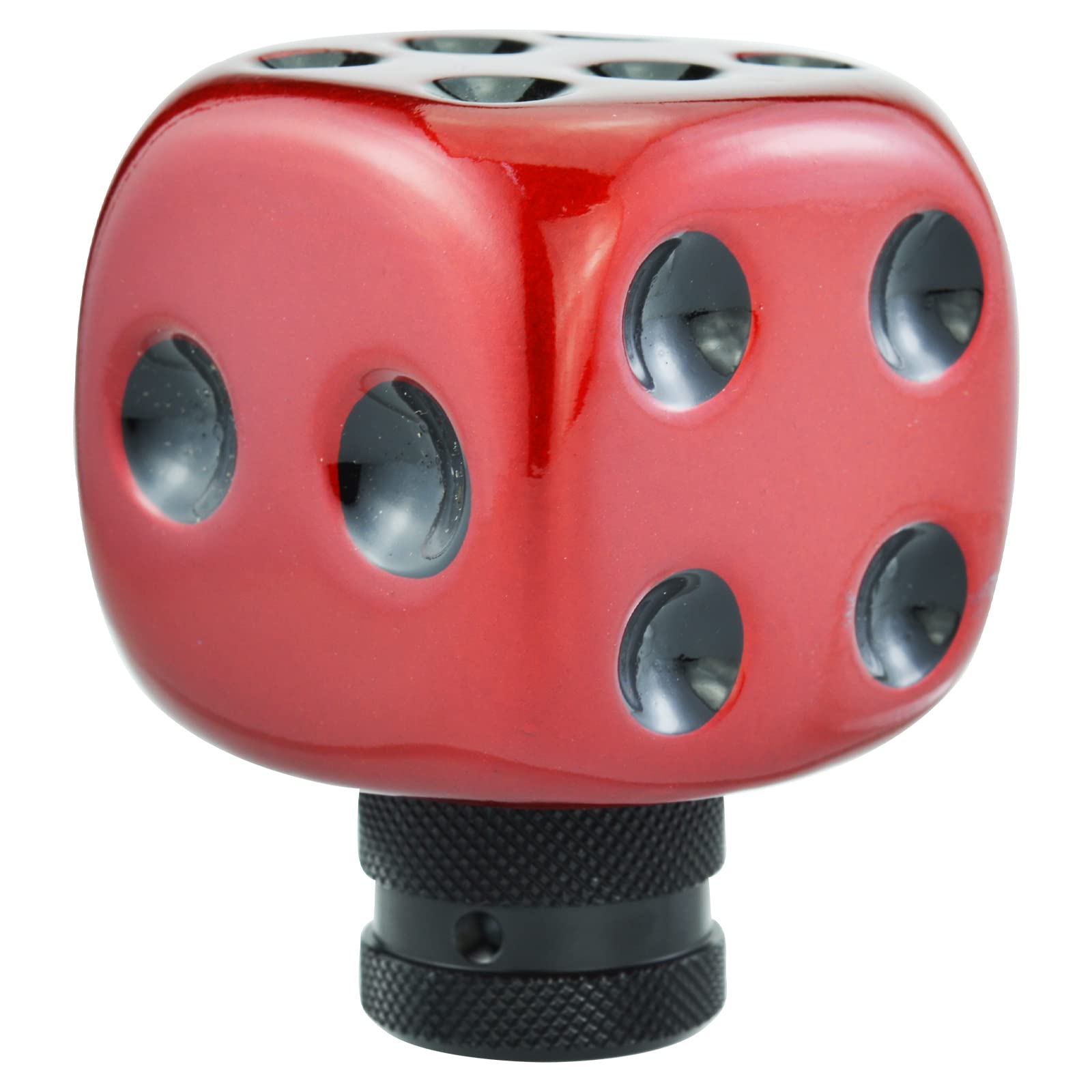Temzzer Dice Shape Transmission Shifter Knob Resin Vehicle Shift Lever Stick Handle for Most Manual Automotive Vehicles (Red, Black)