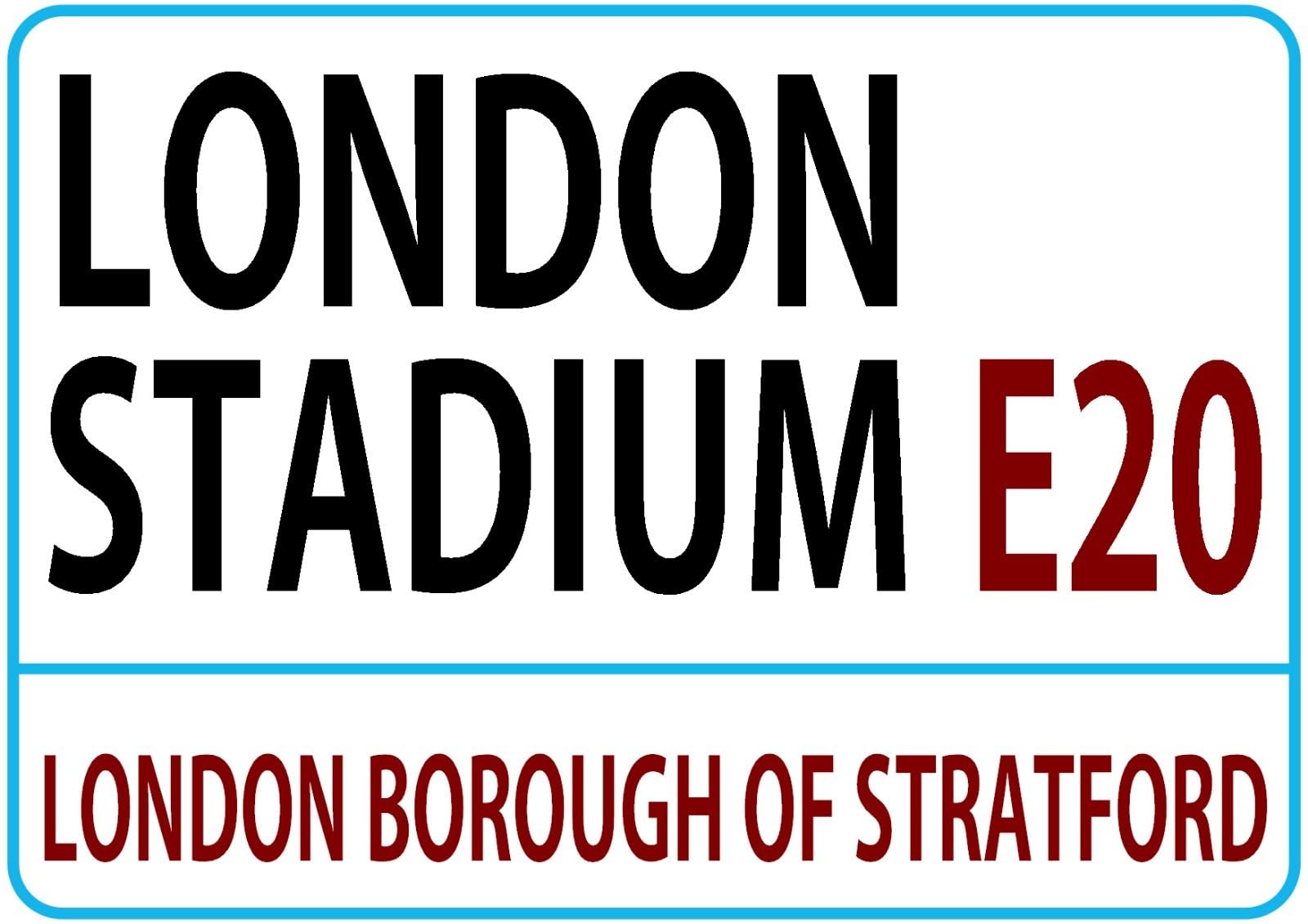 London Stadium London Street Style Metal Sign West Ham Football Team Gift Plaque Decoration Props Plaque 8X12 Inch