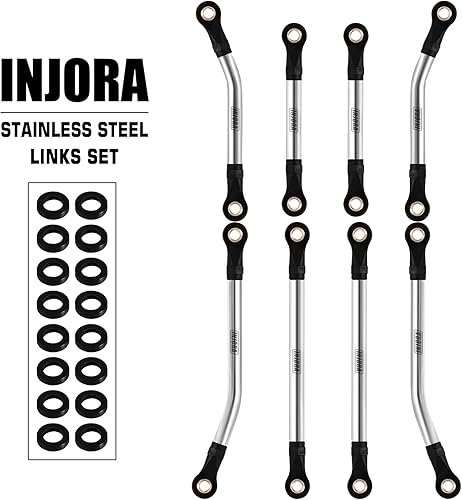 Miniatura 5 de INJORA Juego de eslabones de acero inoxidable de alta distancia para TRX4M piezas de actualización 118 RC Crawler Car