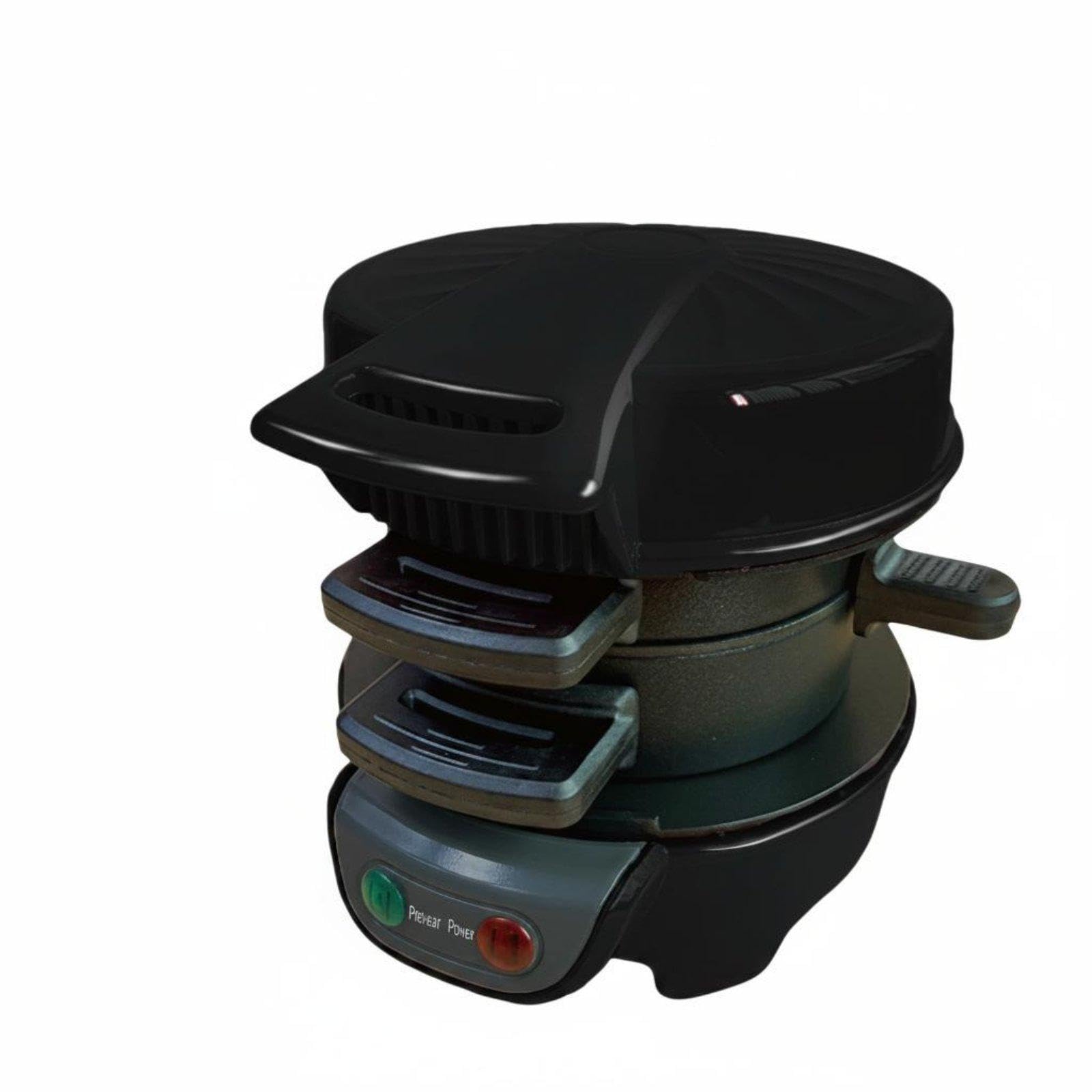 Electric Sandwich Maker Multi-Function Breakfast Sandwi | Electric Sandwich Maker Multi-Function Breakfast Grill Nonstick Plates Countertop Blk Eu 220V 3-piece-image-31