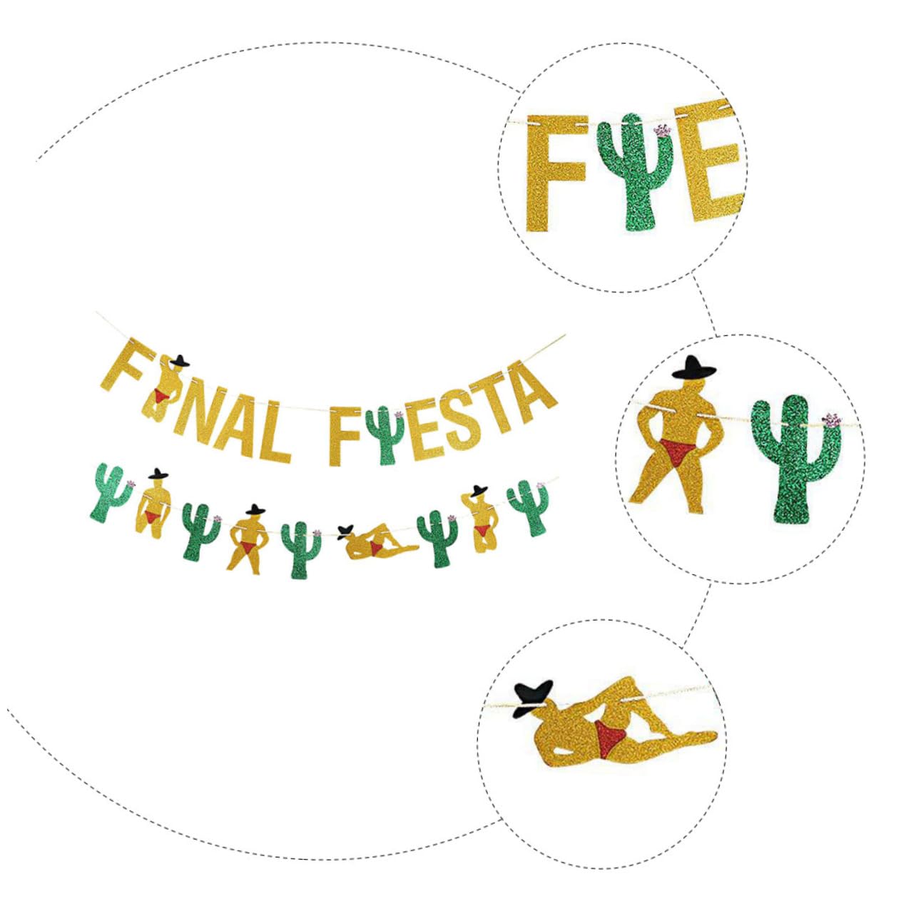 Abaodam 6 Piezas Decorativas Colgantes para Fiesta Mixta Banderines Mexicanos para Suministros Temáticos Cinco Mayo Cumpleaños Taco Cactus Guirnalda Decoración Decoración Feliz Fiesta