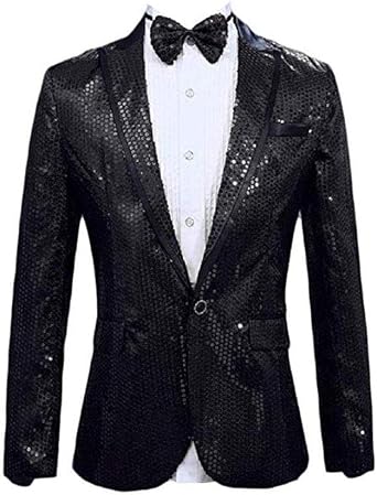Mens Purple Sequined One Button Blazer Peak Lapel Tuxedo Jacket Wedding Coat