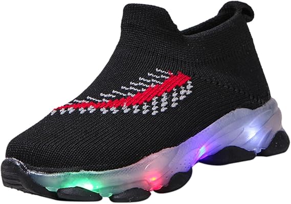 Amazon Co Jp Yolaird黒 スニーカー 子供 シューズ 運動靴 通園 滑り止め 光る スニーカー キッズ 女の子 男の子 靴 スリッポン マジックテープ 柔らか ベビー スポーツシューズ ライフスタイルシューズ 運動靴 ファッション