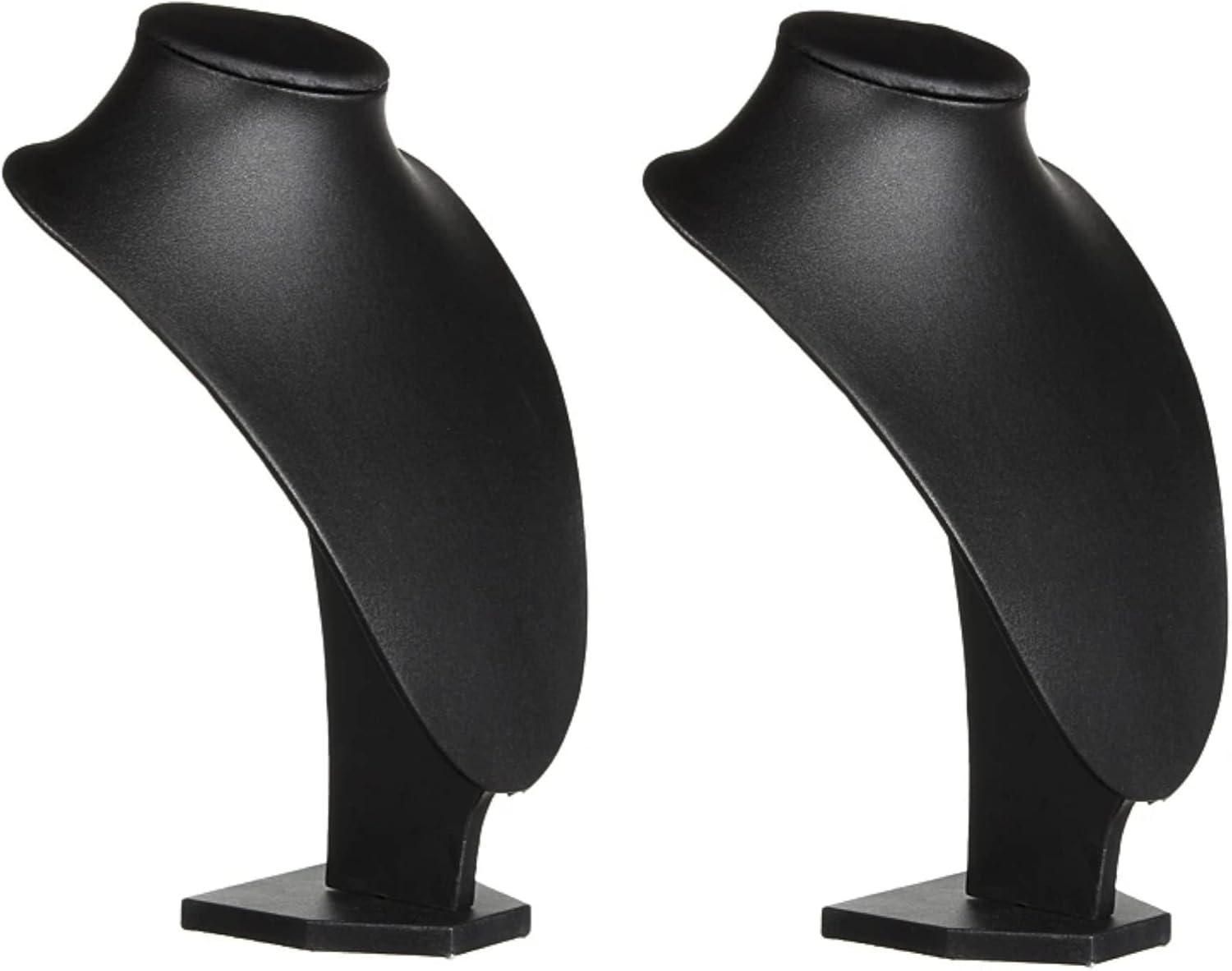 Comelyjewel 21cm Necklace Holder Jewelry Organizer Set of 2, Elegant Jewelry Organizers and Storage, Premium Jewelry Organizer for Women, Mannequin Bust Stand for Necklaces (Black Faux Leather)