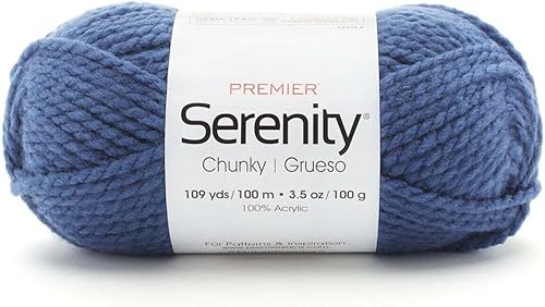 Vista 29 de Premier Yarns Serenity - Sólidos gruesos, acrílico, peso voluminoso, humo, 3.5 onzas, 109 yardas 700-41 Humo