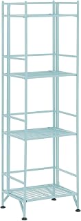 Xtra Storage 4-Tier Folding Metal Shelf, Seafoam, 13D x 11.25W x 45H in