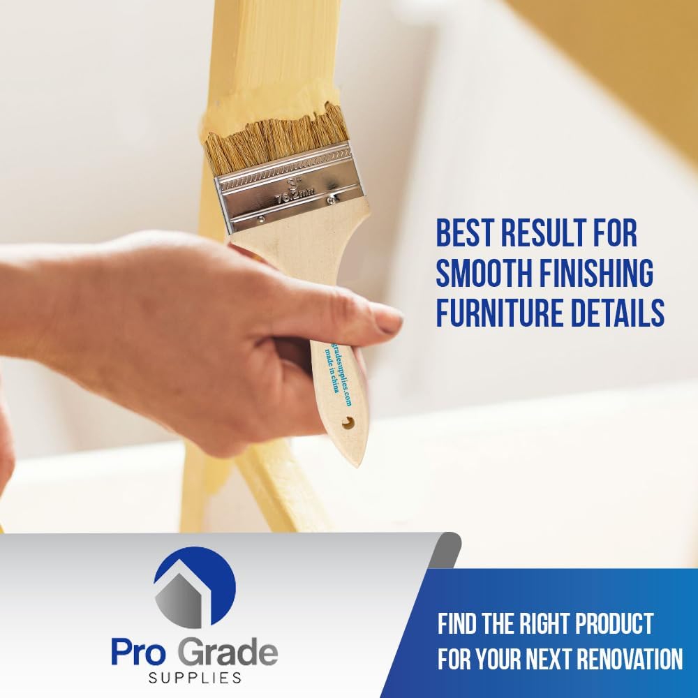 Pro Grade - Chip Paint Brushes - 96 Ea 3 Inch Chip Paint Brush Light Brown