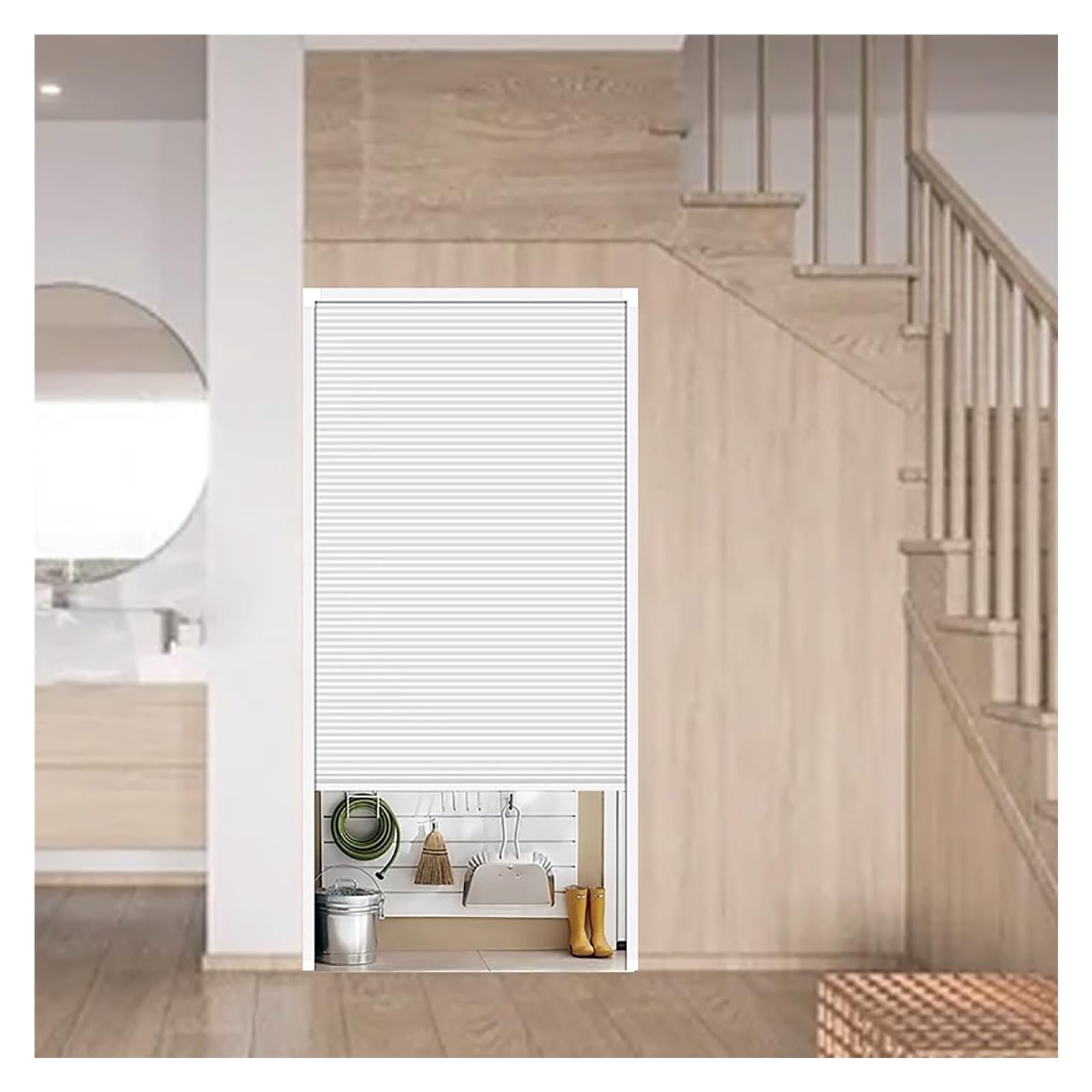 Vertical Honeycomb Blackout Blinds/ Retractable Door, Temporary Folding Accordion Door for Closets Cloakroom Pantry, Room Divider French Door/ Curtain, Customizable Sizes(105X230cm (41.3x90.6in))