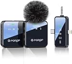 PQRQP 3-in-1 Mini Microphone for iPhone/Android/Camera, Hi-Fi Audio, 48kHz/24-bit,Wireless Microphone, 328ft Range, 18H Battery, Lapel Mic with Noise Reduction for TikTok, YouTube