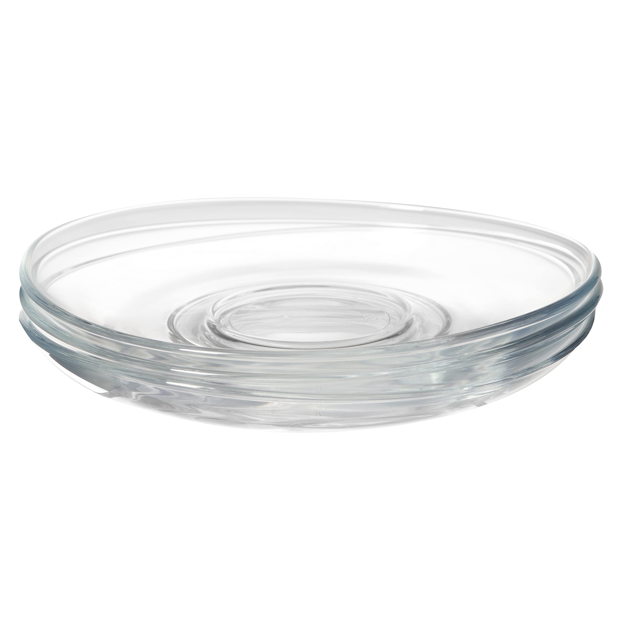 Leonardo Napoli 024204 - Set di 6 piattini in vetro lavabili in lavastoviglie, per bicchieri da caffè e latte macchiato Napoli, Ø 14 cm