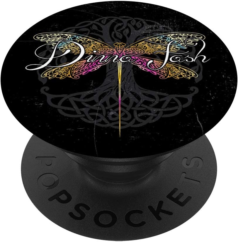 Dinna Fash Dragonfly Script | Scottish Gift | Celtic Tree PopSockets Swappable PopGrip