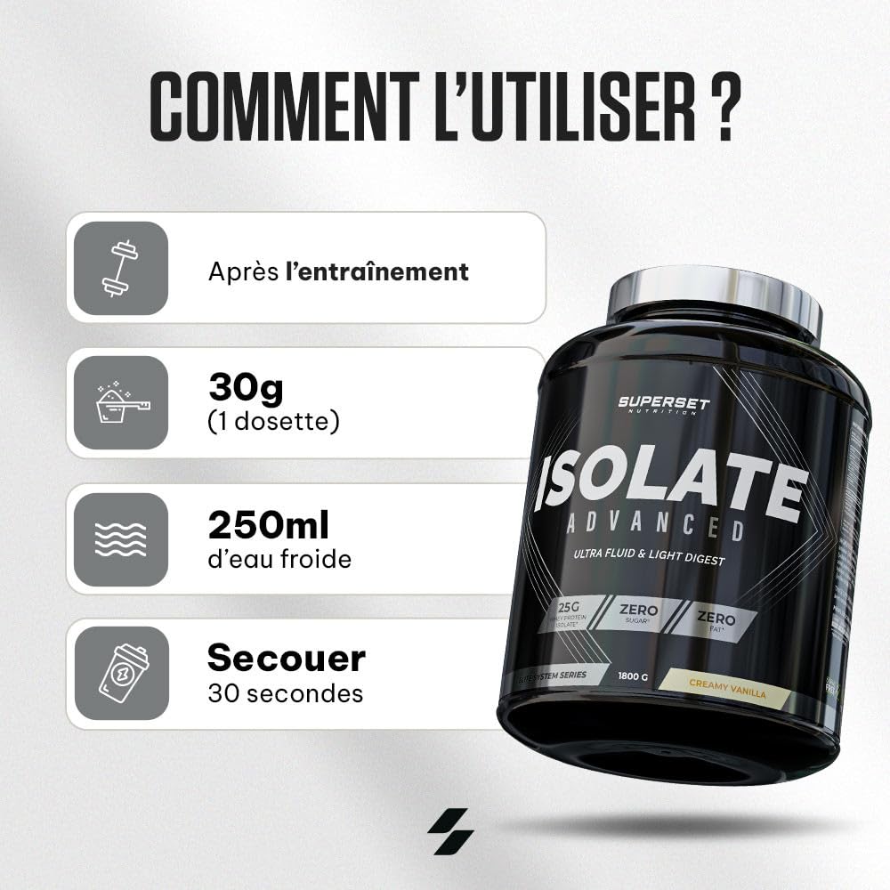 Superset Nutrition - Zero Isolate Advanced (1,8kg) - Whey Isolate - 25g de protéines par portion - 0 sucre, 0 graisse - Teneur réduite en lactose - Ultra-filtrée, enrichie en L-Glutamine - Chocolat