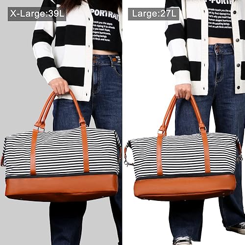 Vista 4 de Bodaon Bolsa de fin de semana con tiras de compartimento para zapatos