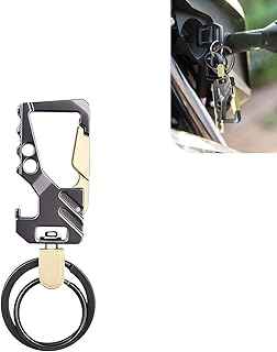 Keychain, Classic Tactical Carabiner Holder with Bottle Opener, EDC Keyring, for Men and Women (Black)