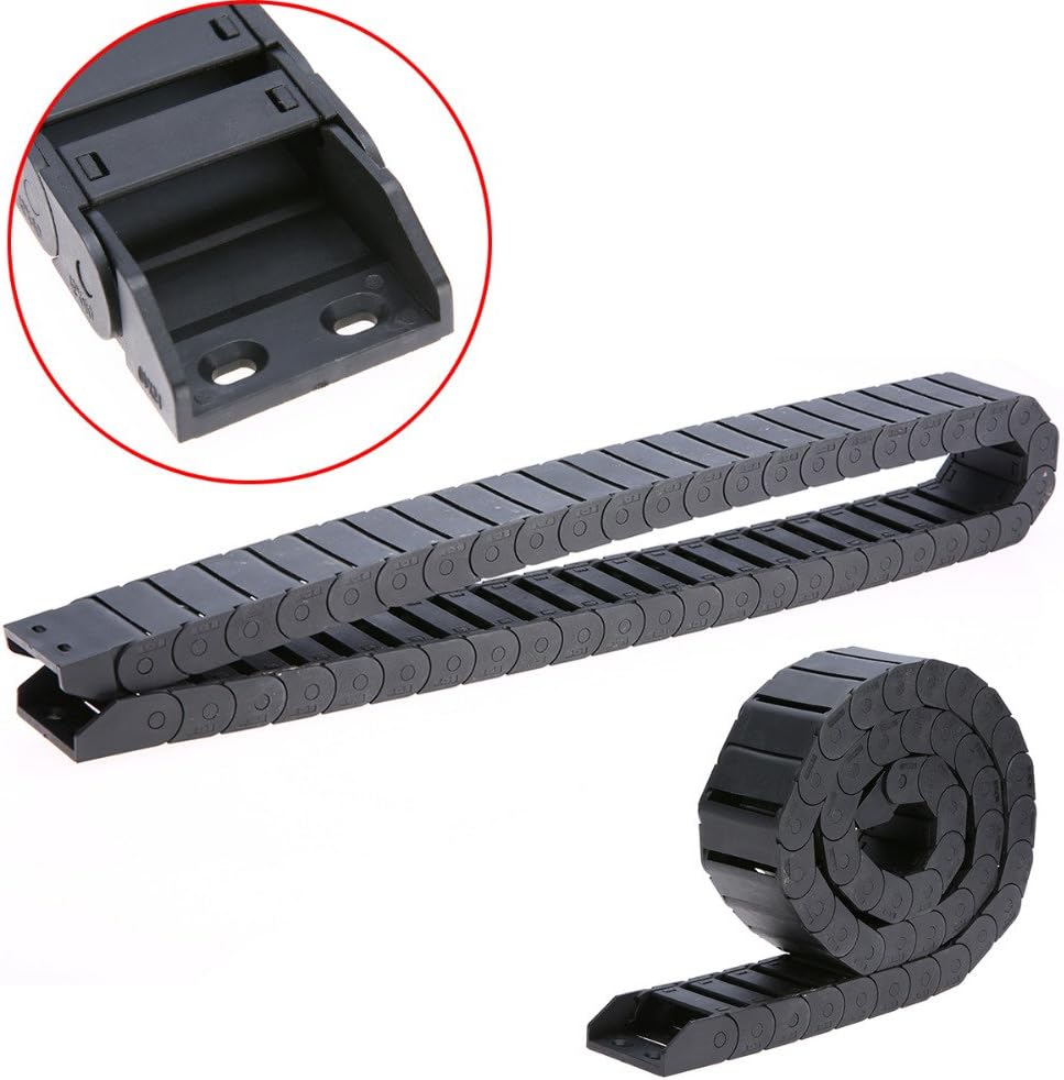 4 Set R38 18mm x 37mm CNC Machine Tool Cable Wire Carrier Drag Chain 1m(39.4 inch) Length Black Plastic Drag Chain Semi Closed Type