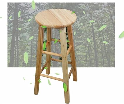 Wood Barstool Round Counter Stool Wooden Seat Height Stool Backless Dining Chair for Shop Counter Pub Height60/70/80/90cm Size 60cm