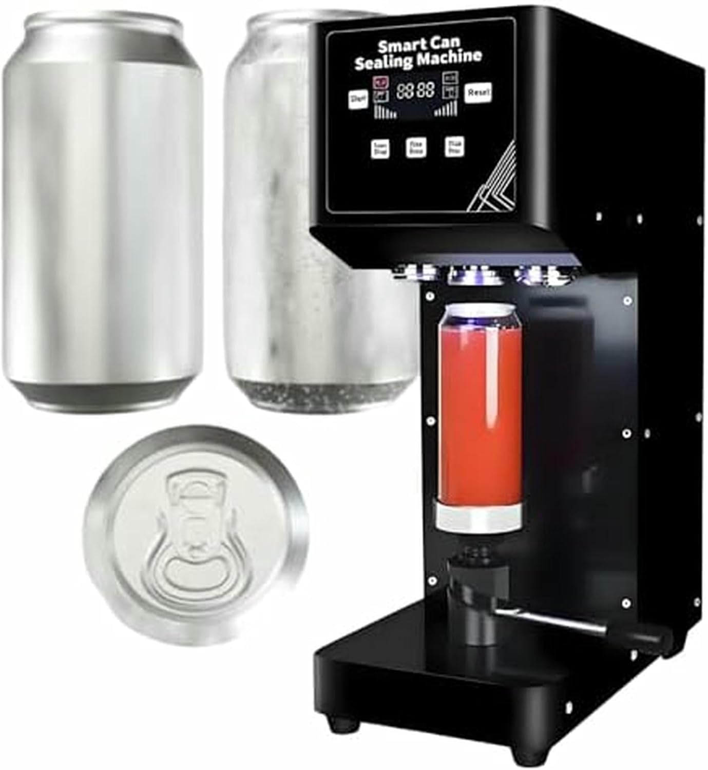 Automatic Electric Can Sealer Machine, Adjustable Height Soda Can Seaming Tool for Plastic & Aluminum Beer Cans - 220V Commercial Use