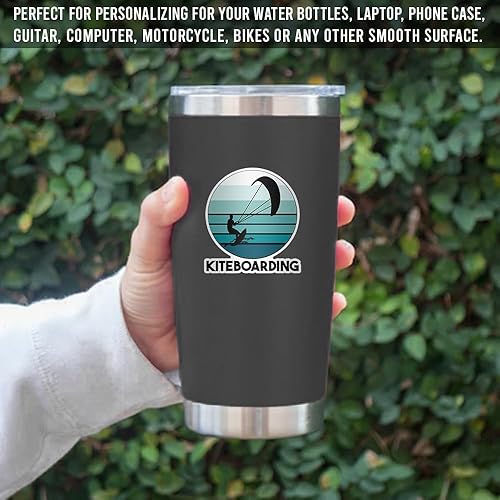 Miniatura 2 de Calcomanías retro para kitesurf, kitesurf, kitesurf, kitesurf, kiteboarding, kiteboarding, kiteboarding, regalo, botella de agua, vaso, laptop, 3 x