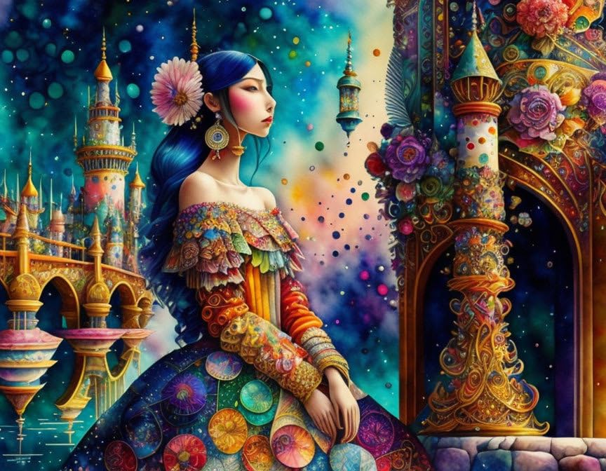 Toile murale aquarelle fantasy pour salon et chambre moderne
