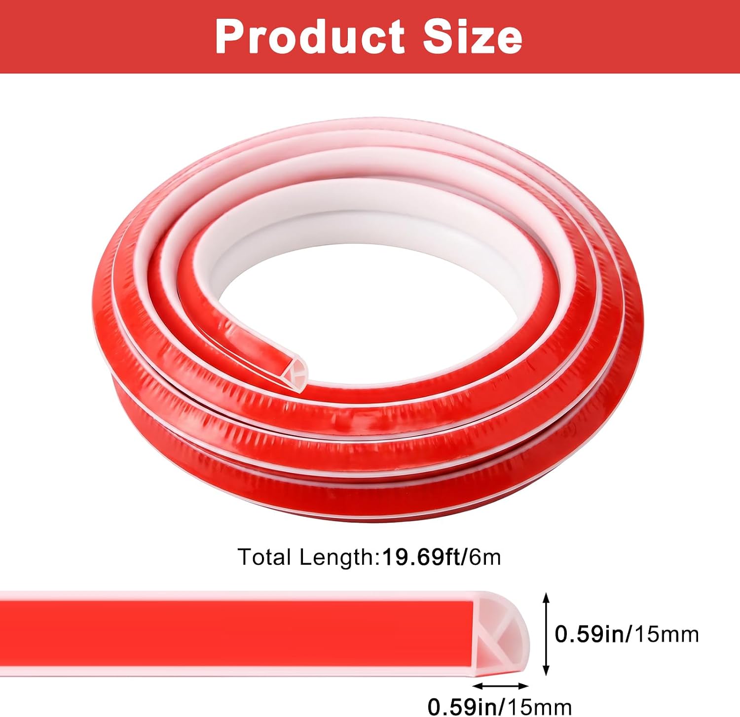 Flexible Quarter Round Molding Bendable Molding Trim,Peel Stick Silicone Caulk Strip,Shoe Molding for Floor Edge,Wall Corner,Staircase,Cabinet,Baseboard,Window Sill in Bathroom/Kitchen,236 Inch
