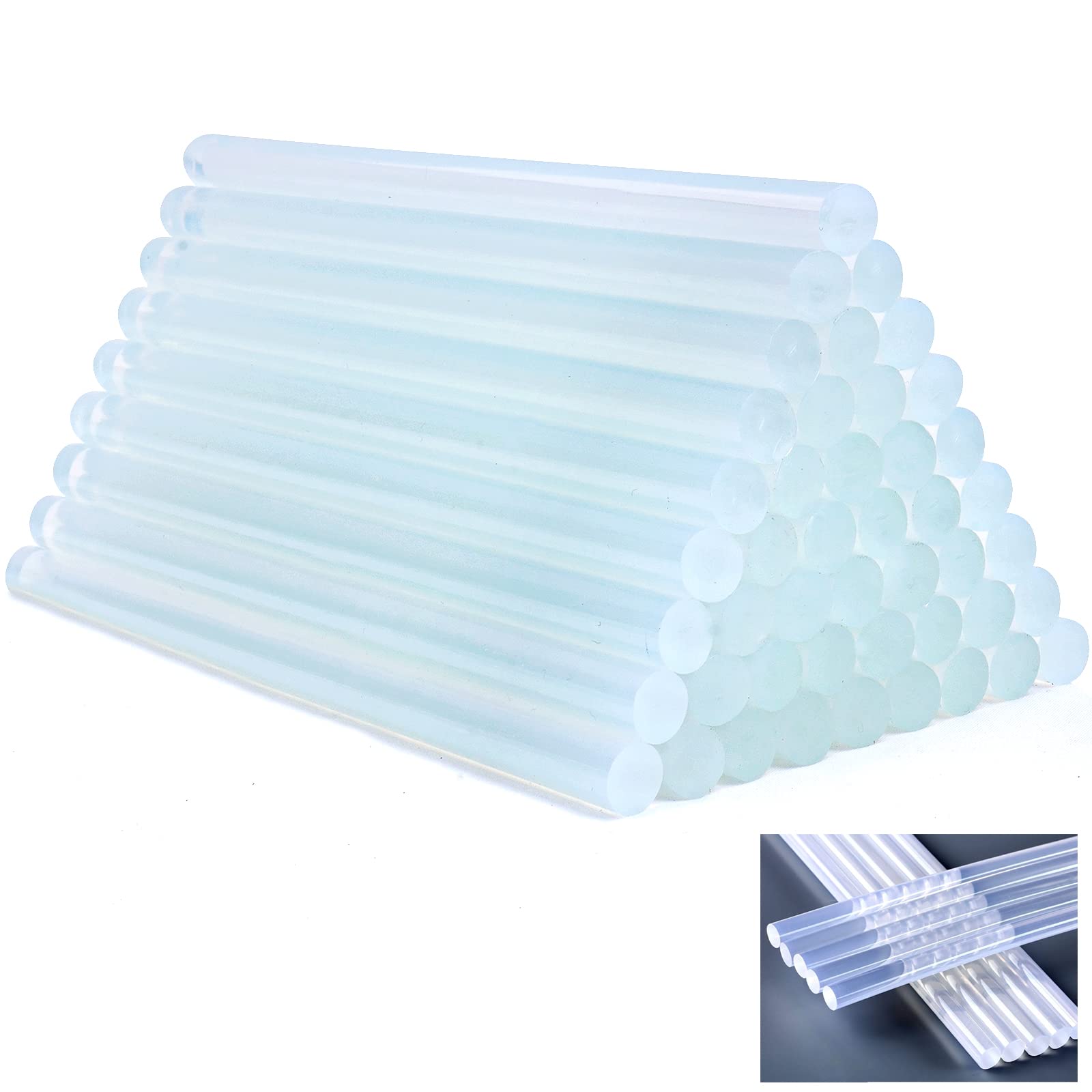 Welodorir Transparent Hot Glue Sticks High Tack Hot Melt High Transparency All Purpose Hot Glue Refills 50 Pcs - 11Mm X 200Mm For Diy, Craft & Repair, Wood, Metal, Pvc & More