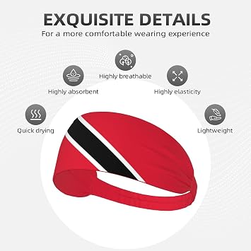 Flag Elastic Headband for Women Men Moisture Wicking Sweatband Sports Hair Band for Running Football Tennis Unisex