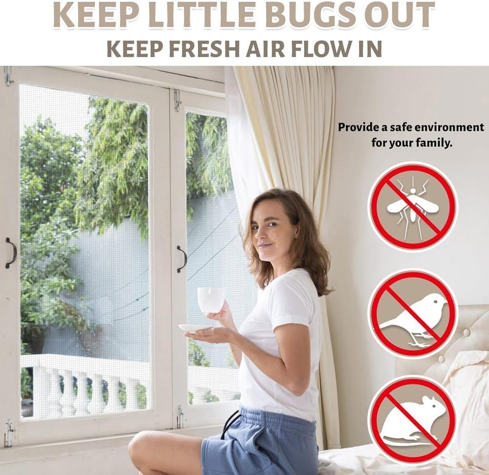 KISKIS 20 Mesh Air Vent Window Screen Mesh, 304 Stainless Steel Window Screen, Screen Door Mesh, Windows Screens and Screen Door Replacement, Patio Screen Mesh, DIY Projects,35INx10FT