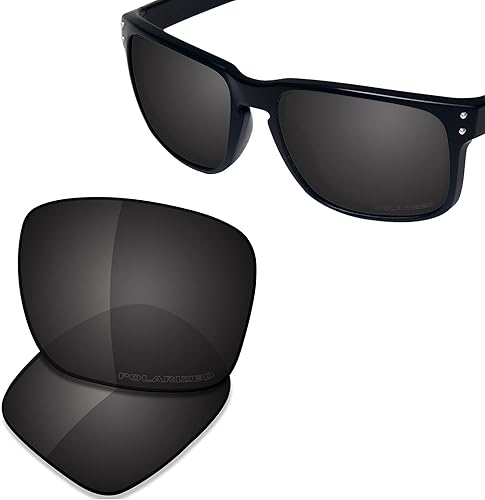 Miniatura 2 de SAUCER Lentes de repuesto prémium para gafas de sol Oakley Holbrook OO9102 de alta defensa color negro carbón polarizado