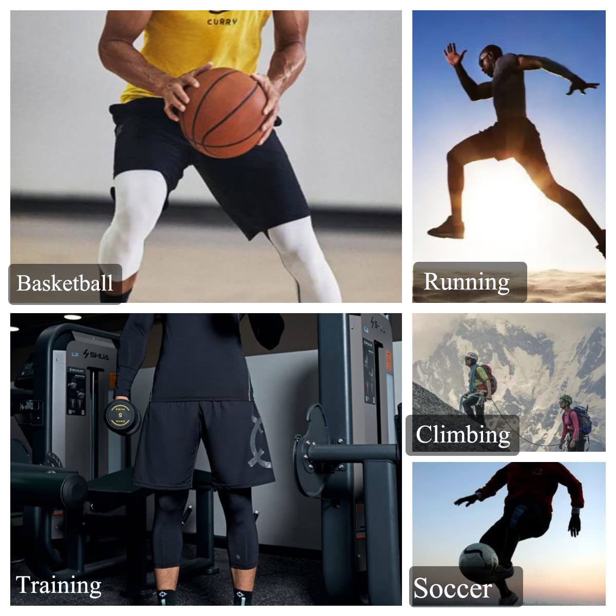 Mallas Hombre 3/4 Leggings Pantalones de Compresión para Hombre Pantalones Deportivos de Entrenamiento Secado Rápido Pantalones de Baloncesto Capa Base Mallas Running Gym