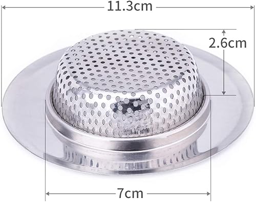 Miniatura 2 de 2 tapa de coladera para lavaplatos de la cocina, de acero inoxidable, de carga pesada, con borde grande y amplio y 4.5 in de diámetro, ideal para la
