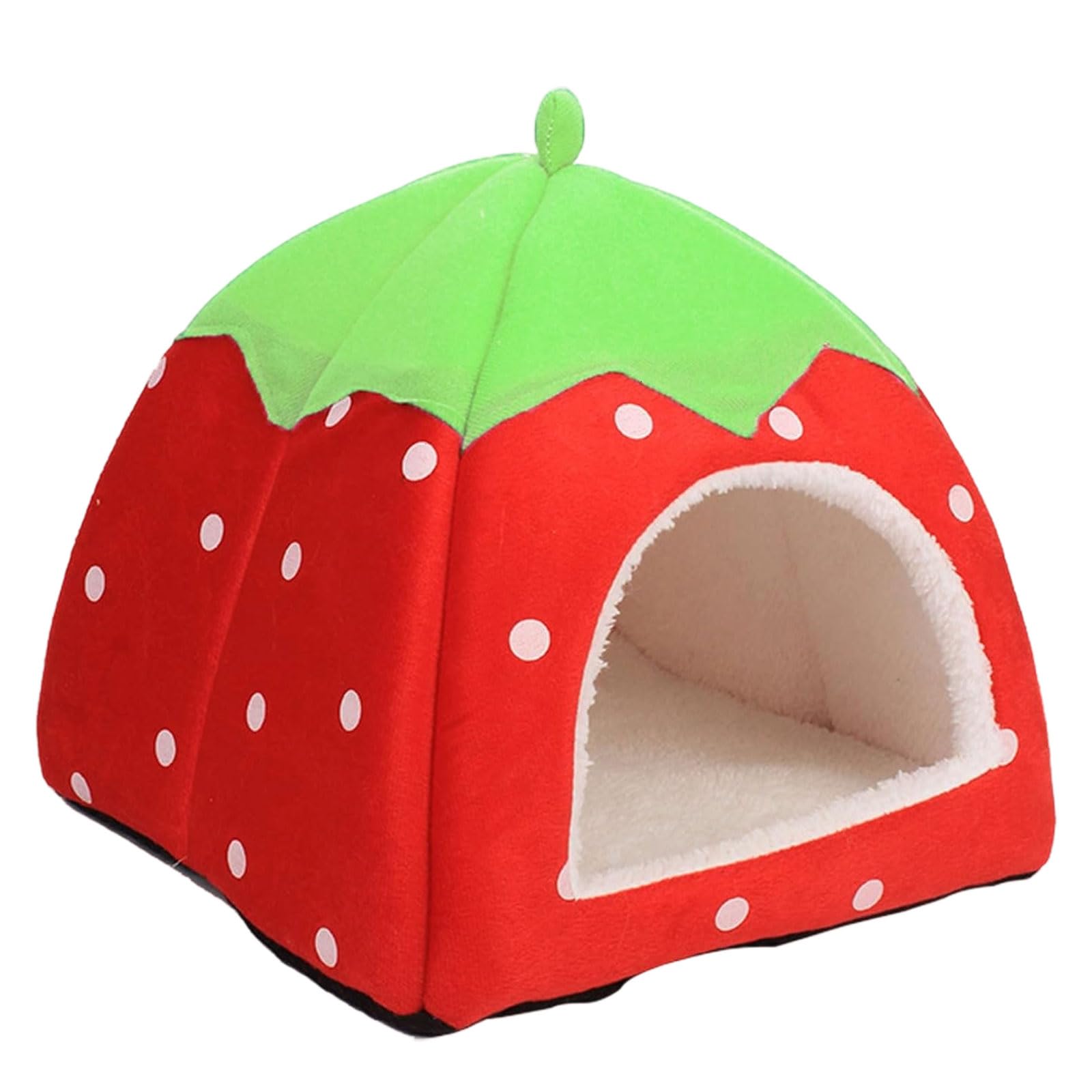 Guinea Pig Bed, Small Animal Guinea Pig House with Detachable Mat, Foldable Pet Sleephouse Suitable for Little Hamster Rabbit (Red)
