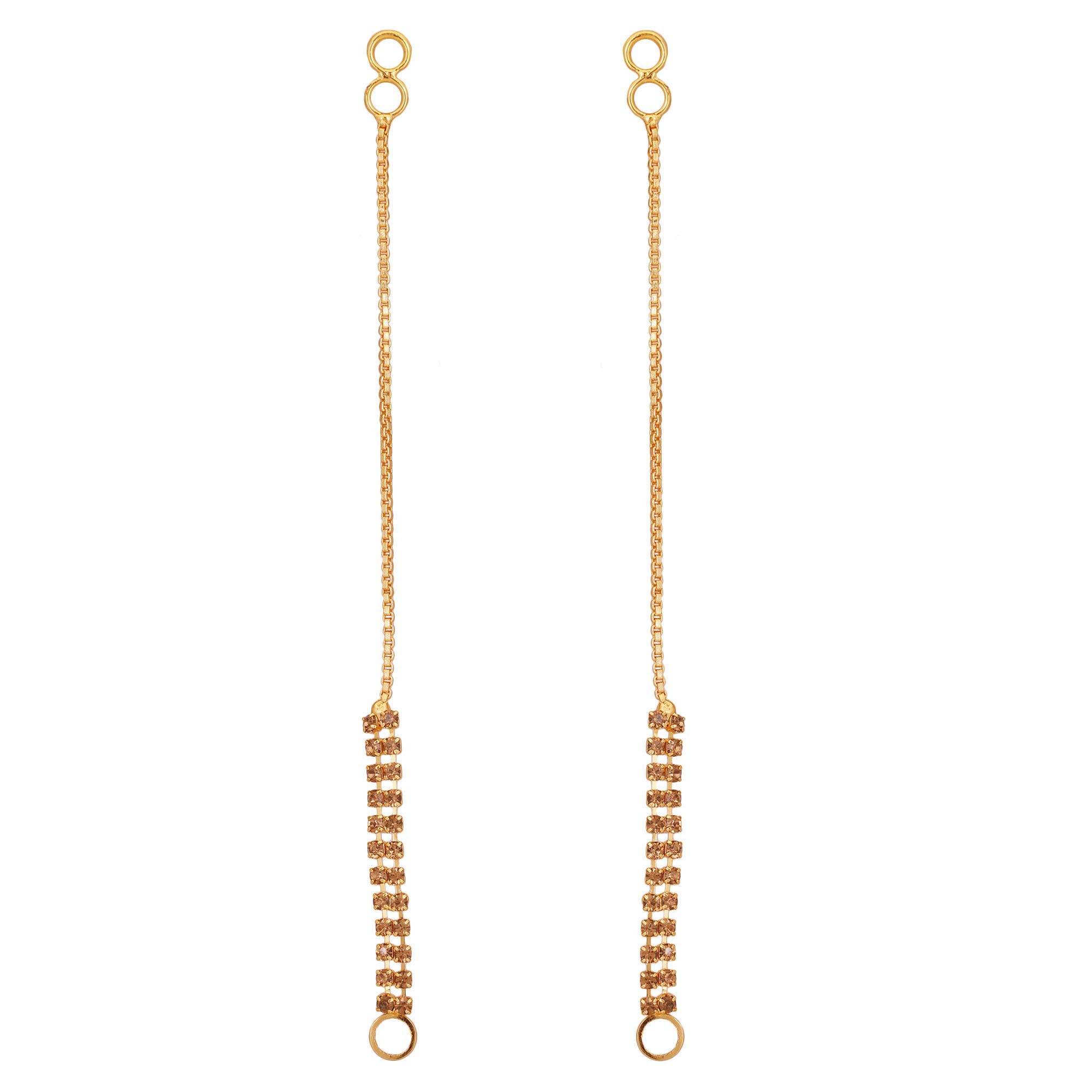 Shreyadzines Gold Plated Brown alloy Cz Stone Ear Chains/extensions/support Chains for Earrings for Women (B084TG839K) Amazon Price History, Amazon Price Tracker