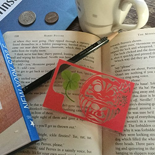 KIN-HEBI trevo real de quatro folhas, cartão laminado, versão vermelha, imagem de corte 