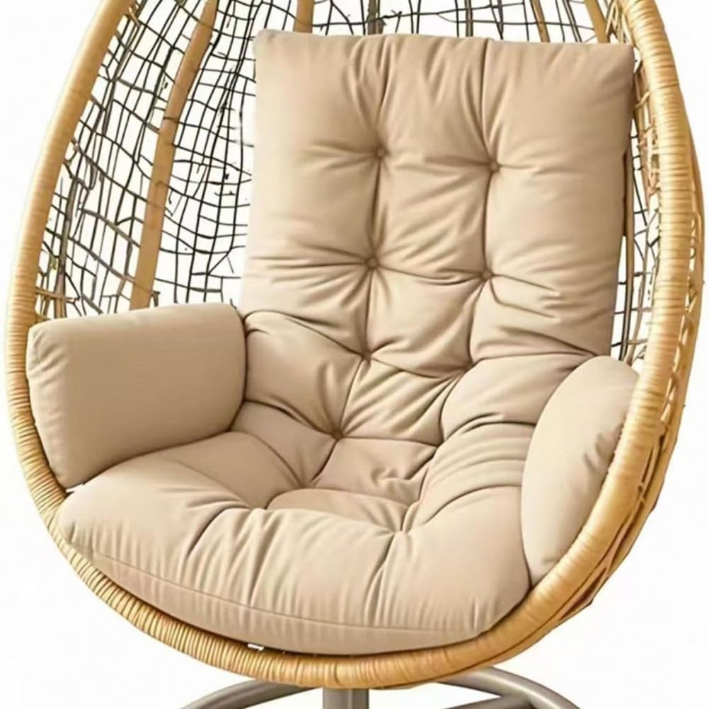Genérico Cojín para Silla Colgante, Cojín para Columpio de Interior Cojín para Asiento de Jardín Cojín Lavable Cojín Grueso para Asiento de Silla Colgante,Caqui