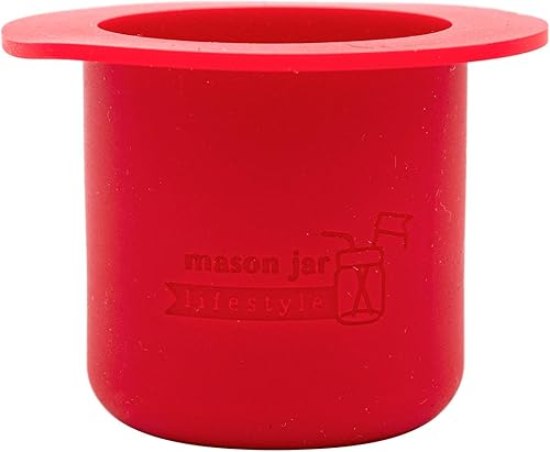 Miniatura 4 de Mason Jar Lifestyle Taza divisora para ensaladas, salsas y aperitivos. Contenedor de almuerzo Bento sin plástico. (Boca regular, rojo cereza)