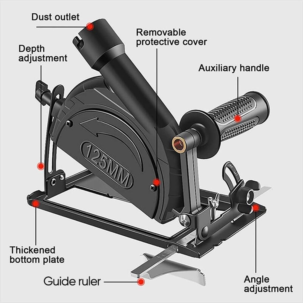 Soporte para Amoladora Angular, Ángulo de Corte Ajustable de 0-45 Grados, Soporte Fijo para Máquina Pulidora, para Amoladora Angular de 4 A 5 Pulgadas A