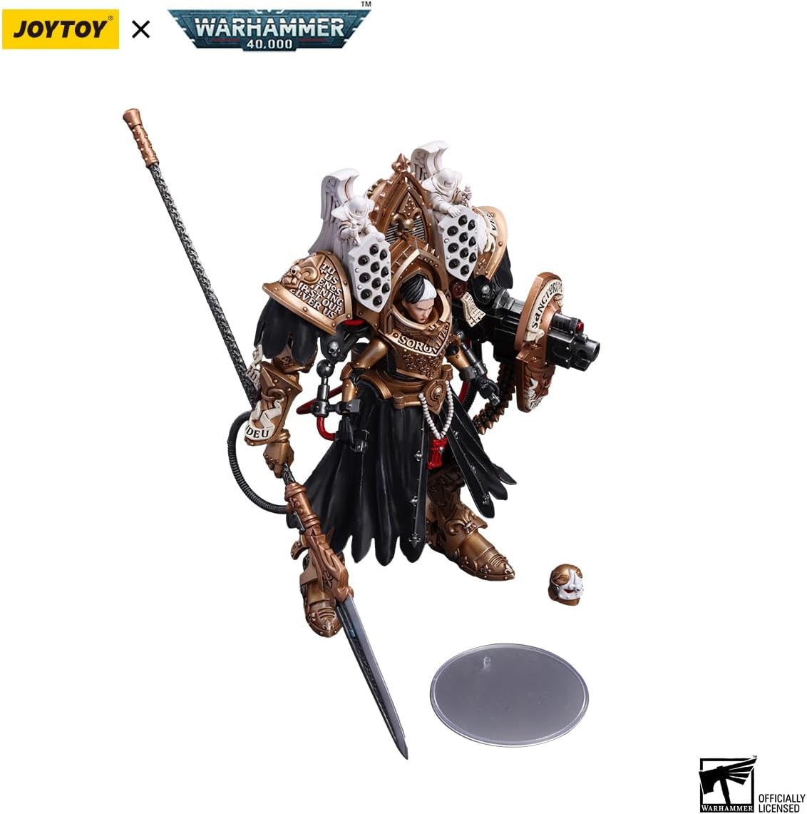 JoyToy Warhammer 40K Adepta Sororitas Abbess Sanctorum Morvenn Vahl 1:18 Scale 5.5-Inch Action Figure – Collectible Sister of Battle with Lance of Illumination, Paragon Warsuit & Articulated Joints