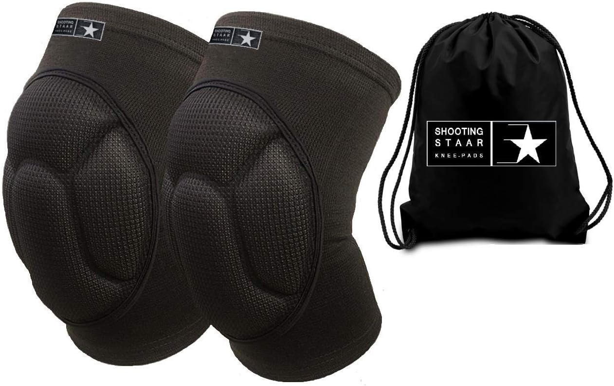 Protective Knee Pads Bounce Back Padding. Work Volleyball Wrestling Crossfit Cycling MMA Gardening DIY. Injury Recovery and Pain Relief. Teen and Adult Sizes. Non Slip All Day Star Comfort FREE BAG