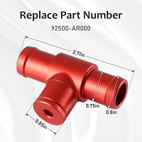Miniatura 7 de FUSCH Conector de manguera de calentador de aluminio mejorado compatible con Ni-ssan 350Z 2003-2008 Infiniti Q45 2003-2007 G35 2003-2010 M35 M45 M56