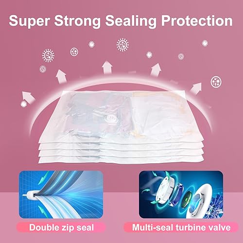 Miniatura 4 de Vacuum Seal Bags for Clothing Travel, 16 Pack Space Saver Vacuum Storage Bags with Electric Pump,Portable Compression Sealer for