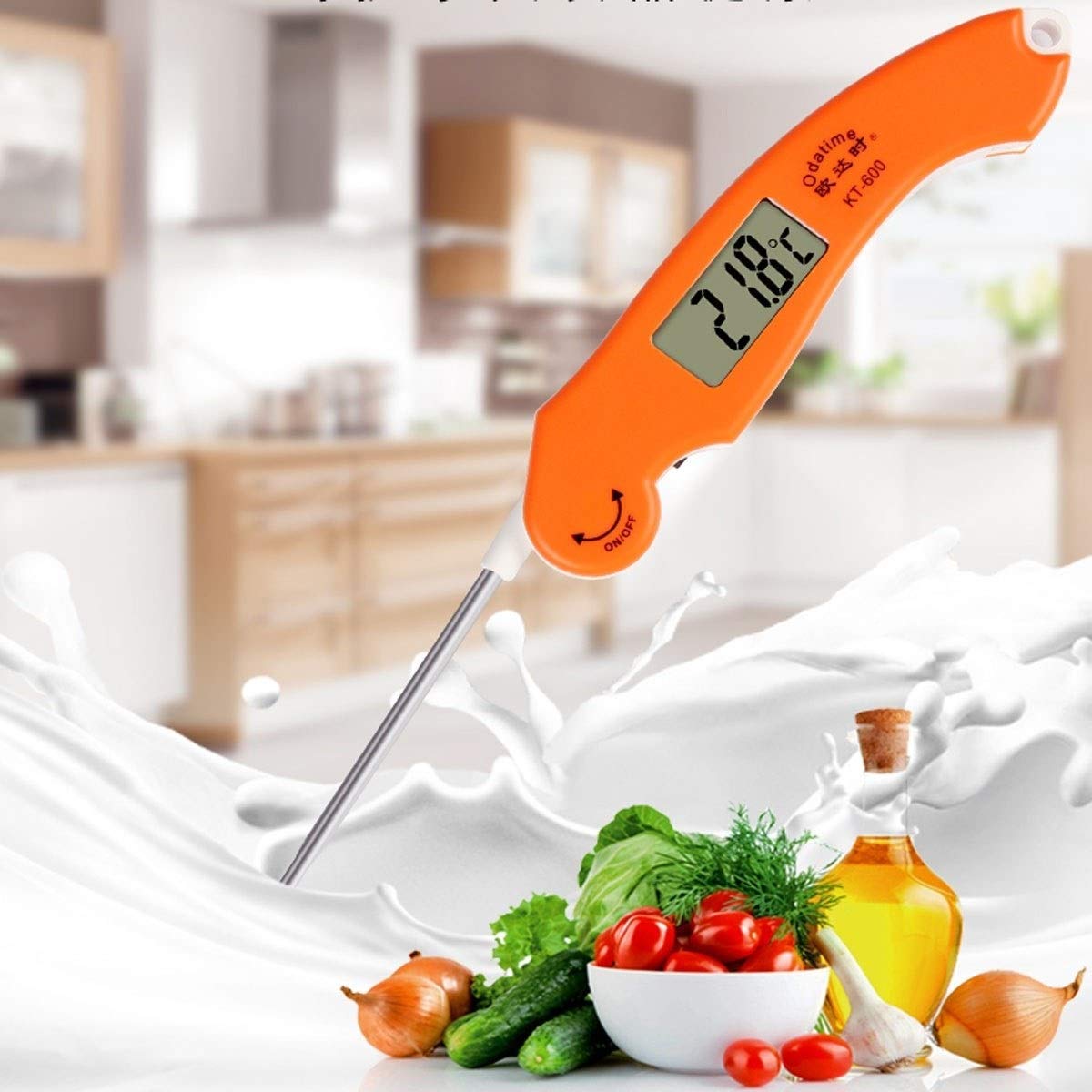 XINGYU Thermomètre à friture, Cuisine Électrique Cuisson Liquide Thermomètre électronique, Thermomètre à Eau Outils ménagers très utiles (Couleur: Orange)
