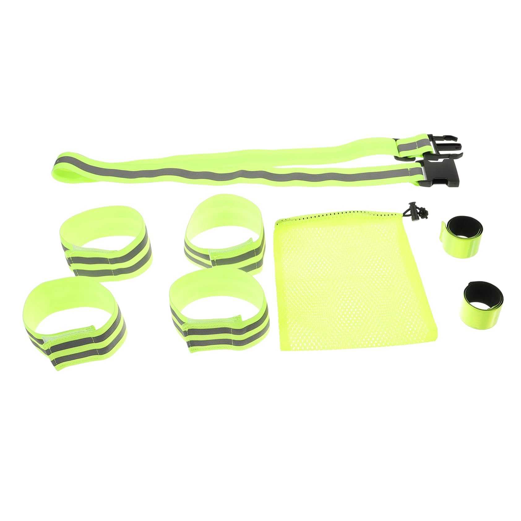 BESTonZON Reflektierender Gürtel Gesetzt Armbänder Mit Reflektierenden Bändern Laufgürtel Reflektierende Bänder Handgelenksbänder Elastisches Gurtband Grün
