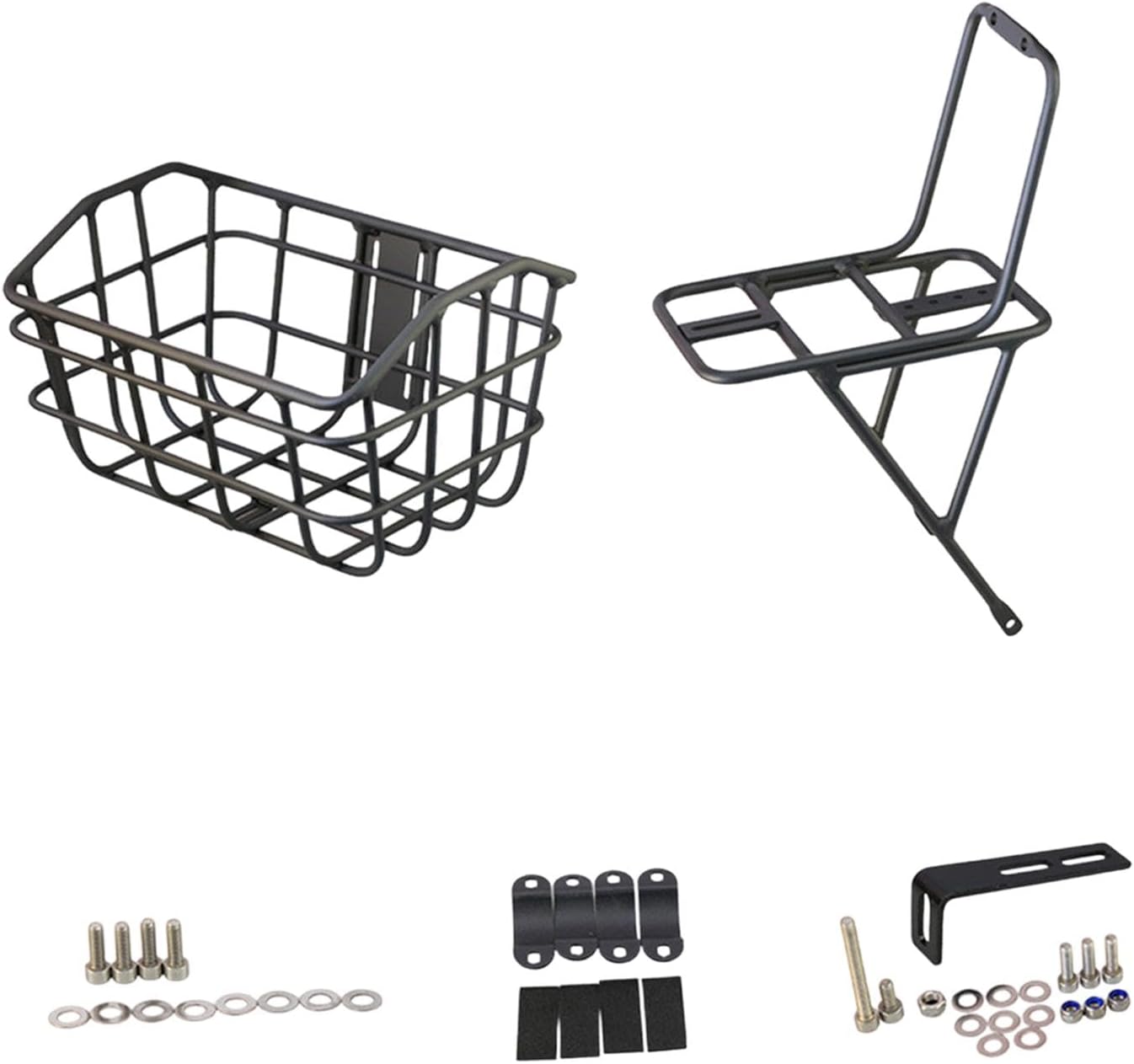 Colaxi Bike Basket Accessory Front Sturdy Construction Easily Install Large Capacity Black Cargo Basket for Riding Luggage Outdoor