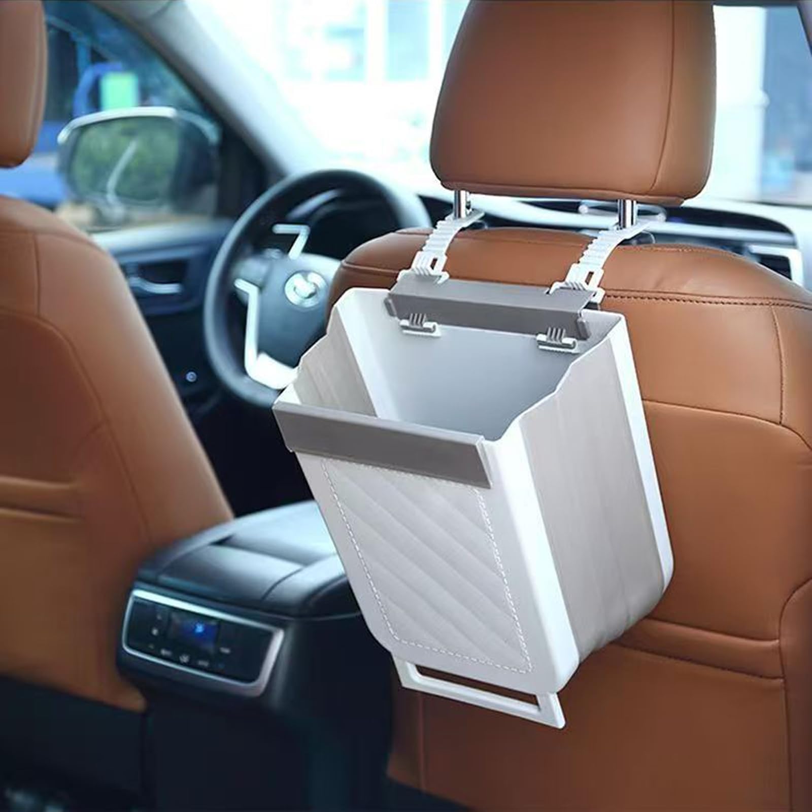Comes with a composting bin with 20 Garbage Bags, Trash cans, Foldable Kitchen and Bathroom Trash cans, Suitable for Camping, Office, Bedroom, Easy to Carry, White