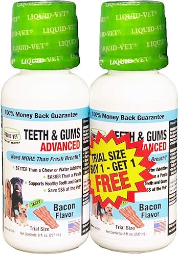 Liquid-Vet - Suplementos avanzados para dientes y encías para perros, cuidado dental para perros, cuidado bucal bucal, sarro + placa + gingivitis
