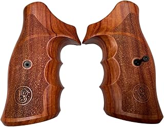 New! Grips Compatible with S&W, N Frame Square Butt, Checker Hardwood Closed Back #1-Thai Handmade by Feelsogood - Feelsogood