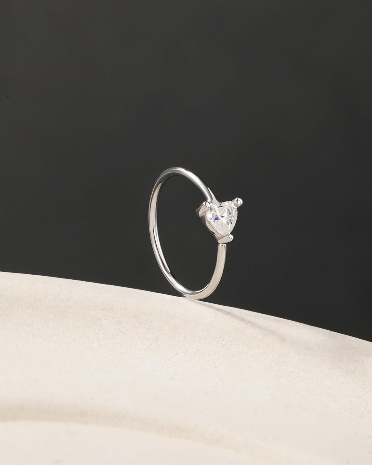 Jewseen 925 Sterling Silver Nose Rings Hoops 20g Hoop Nose Rings Heart Cartilage Hoop Helix Earrings Nose Piercings Jewelry for Women - Image 7