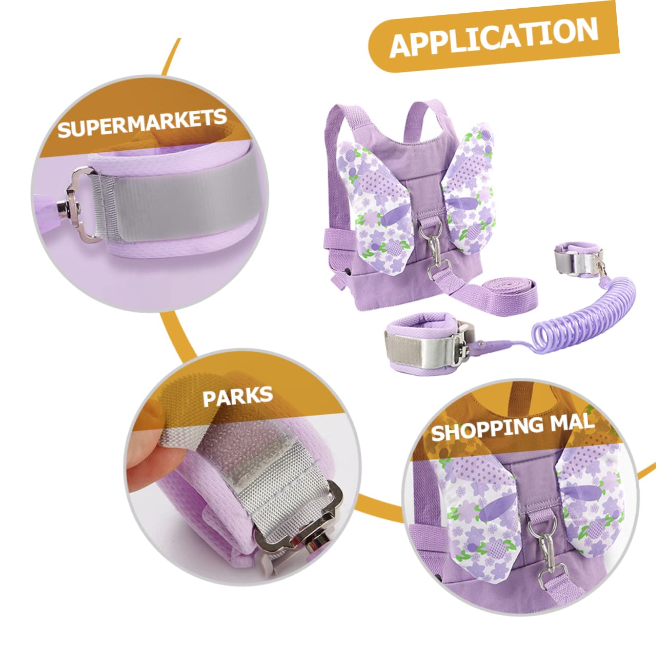 YARNOW 1Set Butterfly Leash with Rotating Wrist Link Lost Harness for Cute Cartoon Design for Outdoor Safety and Freedom